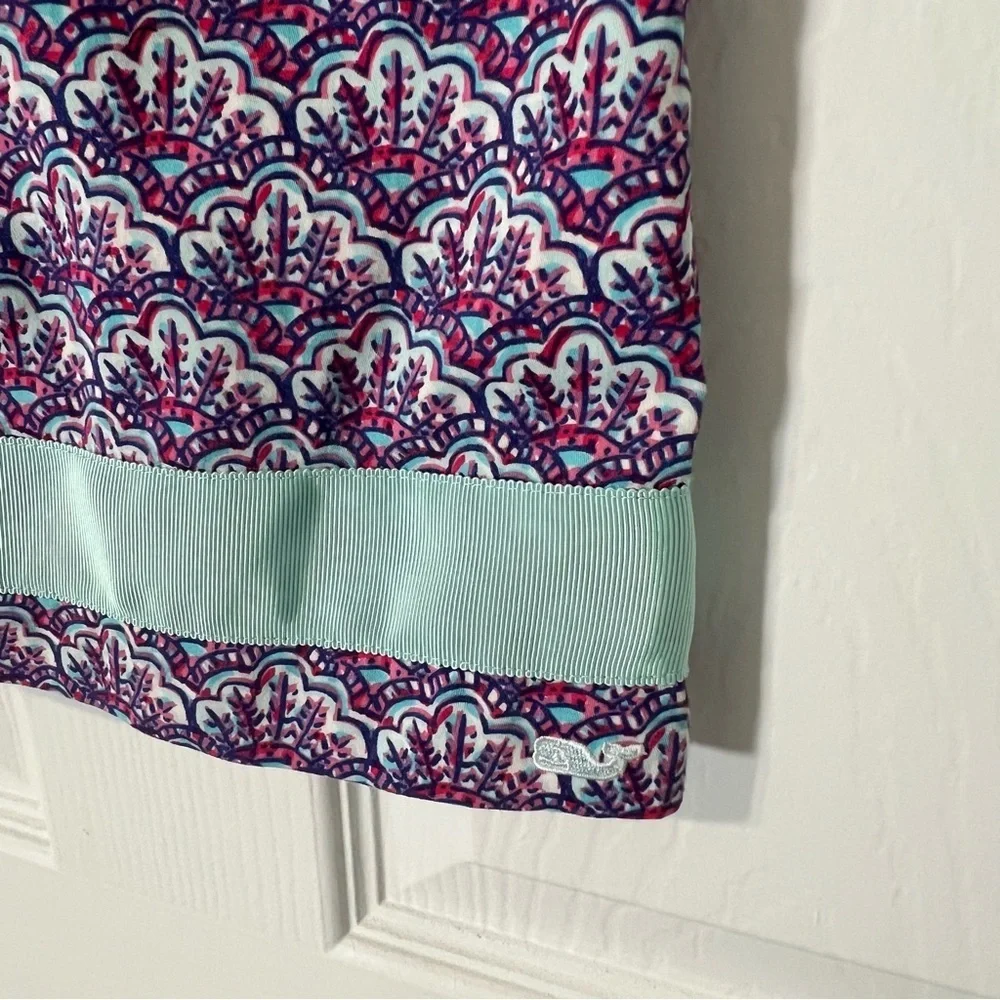 Vineyard Vines Girl’s Pink & Blue Tunic Scalloped Print Sleeveless Dress Size 7